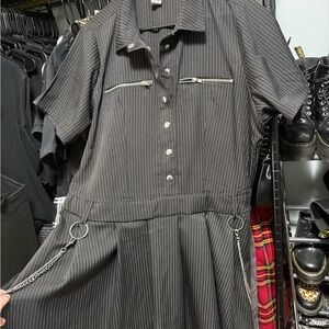 Hot Topic Pinstripe Dress with Chain Accents